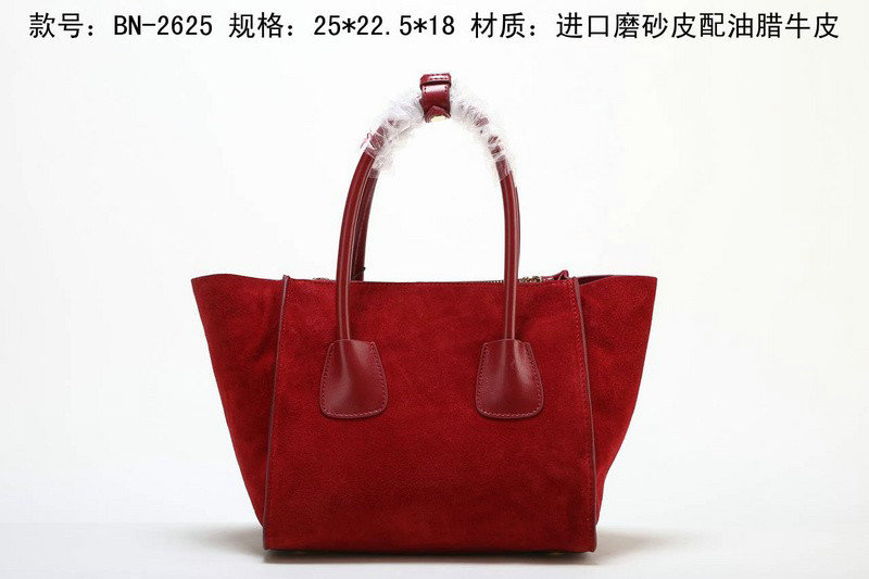 2014 Prada Suede Leather Tote Bag BN2625 darkred